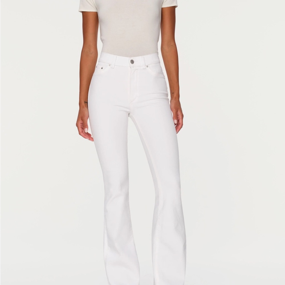 DL1961 Bridget Boot High Rise Instasculpt 33” Women's White Flare Jeans